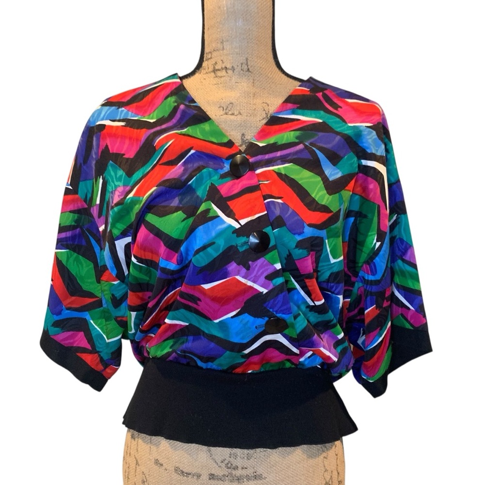 Papell Boutique Multicolor Abstract Blouse